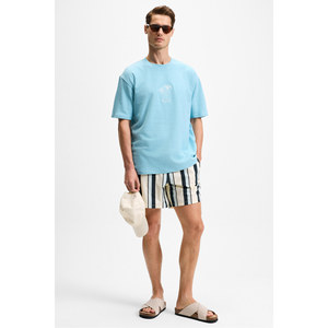 T-shirt oversize à manches courtes et col rond pour homme GRIMELANGE OURFLOW, avec détails brodés, 100% coton biologique - Product Image 4