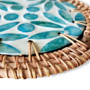 Mantel Individual de Nácar Natural con Borde de Ratán para Decoración Diaria de Mesa y Estilo del Hogar, de Vietnam - Product Image 2