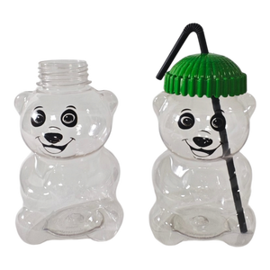 Gobelet à boisson froide en PET de 450 ml / 15 oz en forme d'ours, gobelet jetable en plastique pour café glacé, smoothies et boissons froides - Product Image 2