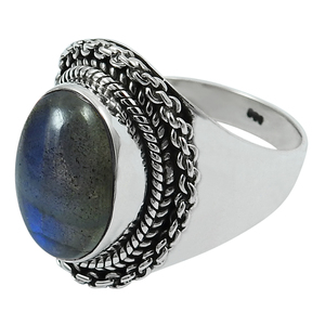 Premium Top Quality Natural Labradorite Gemstone 925 Sterling <b>Silver</b> Oval Shape <b>Chunky</b> <b>Ring</b> Bohemian Handmade Jewelry Suppliers - Product Image 1