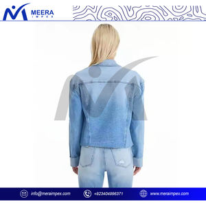 À la mode bleu Denim veste pour femmes surdimensionné Vintage déchiré Jean manteau à la mode Streetwear dames vêtements d'extérieur 2025 Meilleur vendeur - Product Image 4