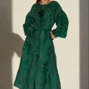 Robes ukrainiennes vente en gros dernière broderie à la main tenue décontracté robes ukrainiennes nouveau design ukrainien brodé femmes coton - Product Image 1