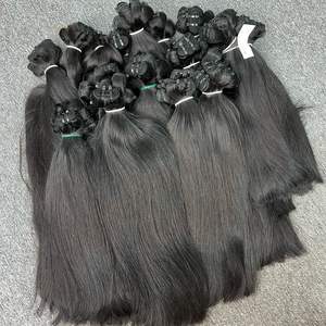 Vente en gros 100% cheveux humains trame droite naturelle de haute qualité grand stock trame de génie cheveux humains bruts vietnamiens teints - Product Image 4