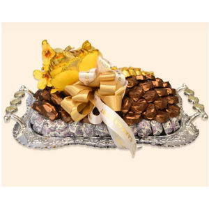Bandeja para servir chocolate de Metal Chapado en plata de alta calidad, vajilla clásica, bandeja para servir para boda y regalo festivo de Chocolate - Product Image 1