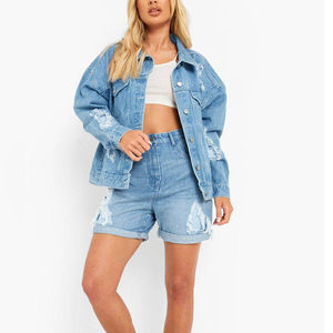 แจ็กเก็ตยีนส์สำหรับผู้หญิงแจ็กเก็ตยีนส์สำหรับผู้หญิงแจ็กเก็ตยีนส์แบบกำหนดเอง2024มีสไตล์ - Product Image 5