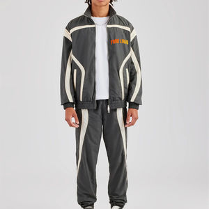 Conjunto Deportivo Informal y Cómodo para Hombre, de Algodón Estampado para Otoño, Antiarrugas, Chaqueta con Cremallera y Pantalones Jogger de Alta Calidad - Product Image 4