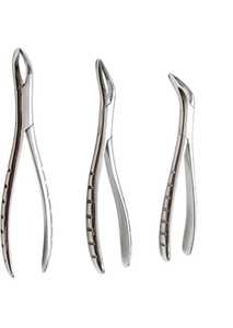 Juego de 3 Pinzas de Extracción Dental Ergonómicas Manuales, Superficie Pulida, Acero Inoxidable, Reutilizables, Instrumentos Quirúrgicos Profesionales - Product Image 3