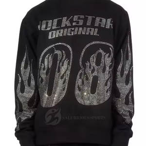 Sudadera de Moda con Diamantes de Imitación, de Alta Calidad, Brillante, Estilo Hip Hop, Ropa Urbana, Parches Personalizados, Sudadera Informal de Invierno - Product Image 1