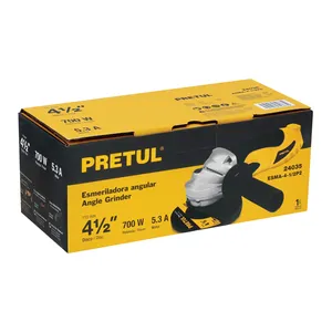 PRETUL inalámbrico 4-1/2 '700W amoladora angular 230mm diámetro de disco interruptor de gatillo deslizante DIY grado batería fuente de alimentación 20V 18V Motor - Product Image 4