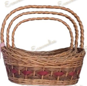ตะกร้าสานมือพร้อมที่จับสำหรับตกแต่งของขวัญตะกร้าสานชุดตกแต่งสวน3ชิ้นอเนกประสงค์ - Product Image 6