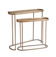 Table basse en métal de qualité supérieure avec dessus en marbre Table d'appoint de luxe pour salon et salle à manger meubles artisanaux indiens