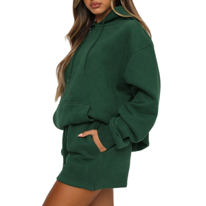 Sudadera con capucha y conjunto corto para mujer, chándal de verano de dos piezas con estilo, traje de moda informal, ropa de calle, ropa de entrenamiento para gimnasio - Product Image 3