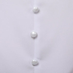 Blusa de algodón para mujer media manga cuello alto encaje gasa delgada corsé camisa Tops frente Logo High Street - Product Image 5