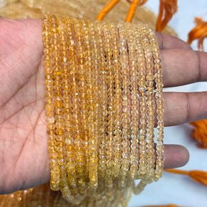 Perles de citrine naturelle de haute qualité, facettées, de 3 mm à 5 mm, jaunes, pour la fabrication de bijoux - Product Image 1