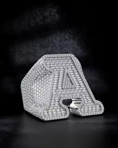 Anillo de Hip Hop personalizado de Plata de Ley 925, diseño de letra, Diamante de moissanita para aniversario, boda, ropa de fiesta de rapero - Product Image 3