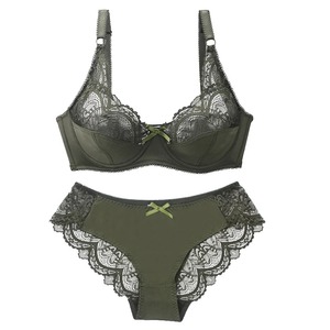 Sujetador transparente ultrafino sujetador Panty Set Push up bordado conjunto de ropa interior de talla grande sujetadores mujeres Lencería de encaje - Product Image 1