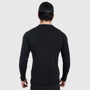 M024 เสื้อยืดแขนยาวลำลองทรงสลิมฟิตสีดำ - Product Image 2