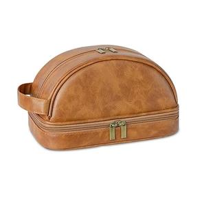 Fashionable Waterproof Leather <b>Travel</b> <b>Toiletry</b> <b>Bag</b> Custom Logo Multi-Functional Cosmetic Makeup Case with Zipper Closure - Product Image 5