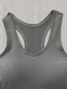 Soutien-gorge de sport pour femmes, couvrant entièrement le buste, à boucle latérale croisée à l'avant, sans couture, léger, respirant, à maintien élevé, grande taille - Product Image 4