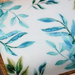 Plateau de service en bois rectangle moderne fait à la main plateau de nourriture enduit d'émail décoratif pour la maison par des exportations flagrantes - Product Image 5