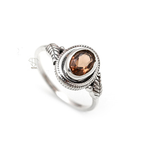 925 argent Sterling massif pierre précieuse fumée naturelle bijoux fins bague bagues de mode bagues antiques pour femmes grossiste d'argent - Product Image 5