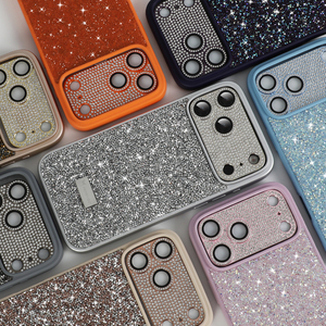 Coque de téléphone <span class=keywords><strong>personnalisable</strong></span> avec logo, de luxe, électroplaquée, tendance, avec strass, pour iPhone 17 Pro Max, 17 Pro, 17 Air - Product Image 5