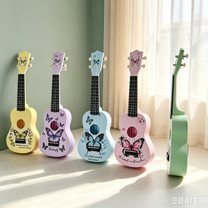 Kit de fabrication de ukulélé DIY pour enfants, en bois de tilleul, mini ukulélé à peindre, ensemble de création artistique et musicale, cadeaux pour enfants, vente en gros OEM KM-GU02 - Product Image 1