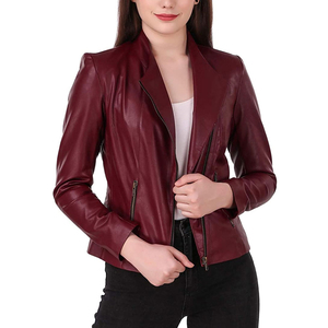 Venta al por mayor de la mejor calidad de piel de vaca de las mujeres chaquetas de cuero de moda de tamaño personalizado transpirable chaqueta de cuero de moda servicio OEM - Product Image 4