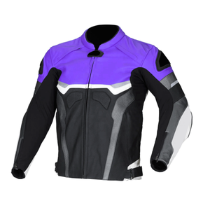 Chaqueta de moto de cuero de vaca rosa y negro genuino para hombre, chaqueta de moto de pista de carreras con protecciones blindadas CE para hombre - Product Image 3