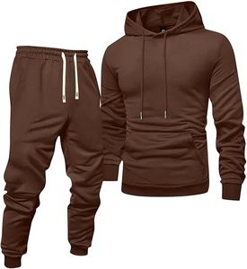 Personalizado de alta calidad Casual hombre gimnasio Fitness sólido Sudadera con capucha y Jogger conjunto transpirable impreso chándal - Product Image 6