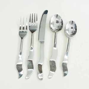 Ensemble de couverts élégants et durables en acier inoxydable, design classique, finition miroir, durable, passe au lave-vaisselle pour cadeaux d'affaires - Product Image 6