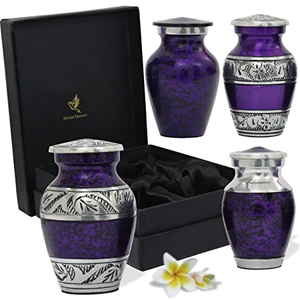 Urnas de Metal hechas a mano con temática de colores, Mini recuerdo de cremación para cenizas humanos, urna conmemorativa, suministros funerarios - Product Image 1