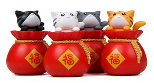 Sac d'<span class=keywords><strong>argent</strong></span> créatif chat Figurine voiture sable Table aménagement paysager décoration bricolage maison de poupée Miniature poupée - Product Image 6