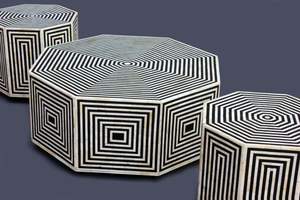 Plateau de service en incrustation d'os de vadrouille florale artisanale de haute qualité pour salle à manger et chambre d'Inde pour la maison Restaurants hôtels - Product Image 4