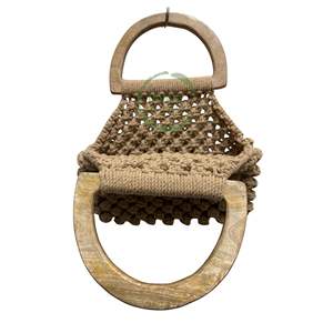 Pochette de style nouveau en matériau écologique sac de mode en macramé fait à la main design personnalisé de l'Inde - Product Image 3