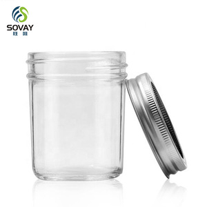 <strong>Wholesale</strong> Food Container Wide Mouth 8oz 16oz <strong>32</strong> <strong>oz</strong> sealed Glass <strong>Mason</strong> <strong>Jar</strong> with Lid for Peanut Butter Honey Candy Food Packaging - Product Image 2