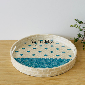 Premium Handmade MOP Inlay Tray for <b>Home</b> <b>Decor</b> Living Room Dining and <b>Gifting</b> by Tradebyd - Product Image 3