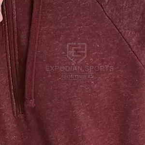 Vente en gros, service OEM, sweats à capuche légers à demi-fermeture éclair de couleur unie pour hommes, stock de sweats à capuche d'hiver 100% coton, respirant et écologique - Product Image 6