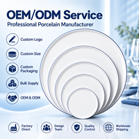 Ensemble d'assiettes en porcelaine avec logo personnalisé, vente en gros d'assiettes en céramique, OEM ODM, vaisselle pour hôtels et restaurants, fourniture directe d'usine en gros