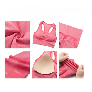 2024 personnalisé actif Gym Fitness porter ensemble 2 pièces sport Yoga costume taille haute respirant solide motif léger Yoga ensembles - Product Image 6