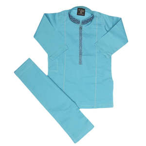 Shalwar Kameez Bordado para Niños - Azul Cielo - Product Image 4