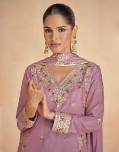 เสื้อและพาลาซโซปักทั้งตัวดีไซน์พิเศษสำหรับผู้หญิงเย็บเต็มตัวพร้อมสวมใส่ - Product Image 4