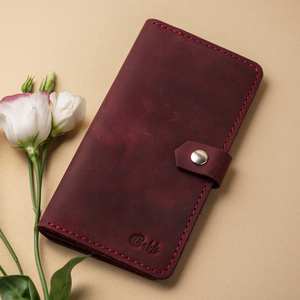 ¡Novedad de 2025! Cartera de viaje larga Vintage de cuero genuino para mujer, antirrobo, fácil de llevar, billetera económica, - Product Image 4