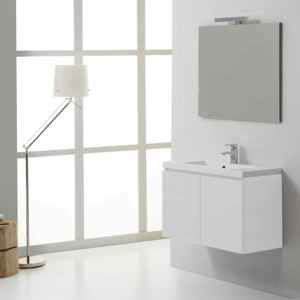 Meuble de salle de bain moderne de 80 cm avec portes blanches Miami Forest, ensembles de salle de bain - Product Image 1
