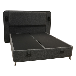 Juego de Cama Moderno y Confortable con Tapicería de Grafeno, Luces LED de Lectura Integradas, Base Elevadora Hidráulica y Patas con Acabado Metálico - Product Image 2