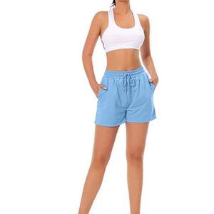 New Style Women Shorts Running Wear Fitness Gym Shorts Loose Breathable Yoga <b>Drawstring</b> With Pocket Women's Shorts Solid Color - Product Image 5