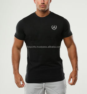Manches courtes entraînement hommes Gym Muscle Fit t-shirts coton Performance athlétique t-shirt course Fitness sport t-shirt - Product Image 3