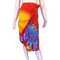 100% Rayon Eendelig Elegant Strand Sarong Handgeschilderd Bloemenornament Met Brede Kleurenselecties Elegant Pareo