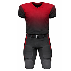 Conjunto de Uniforme de Fútbol Americano Rojo Degradado Elite, Jersey Sublimado con Gradiente Personalizado y Pantalones Acolchados Negros Integrados - Product Image 1