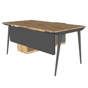 Bureau de direction en bois naturel HBCO052, style contemporain de luxe, design à une seule jambe et avec armoire, mobilier de bureau ou table d'ordinateur - Product Image 3